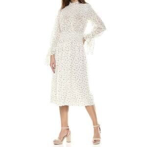 Rebecca Taylor Womens Ruffle Long Sleeve Bouquet Smock Dress With Stars Size 2
